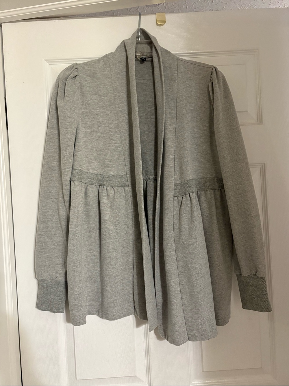 Light Gray Open-Front Women’s Cardigan